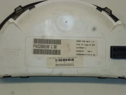 Tachometer Citroën C2 C3 gereden 166000 km 9652008280 - Afbeelding 2